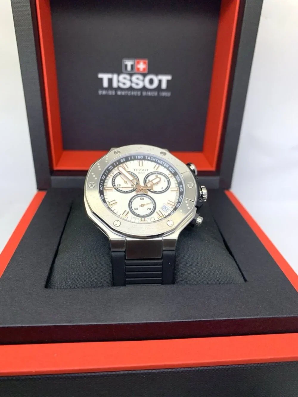 Tissot Men's Watch T-Race Chronograph Swiss Quartz Silver Black T1414171701100